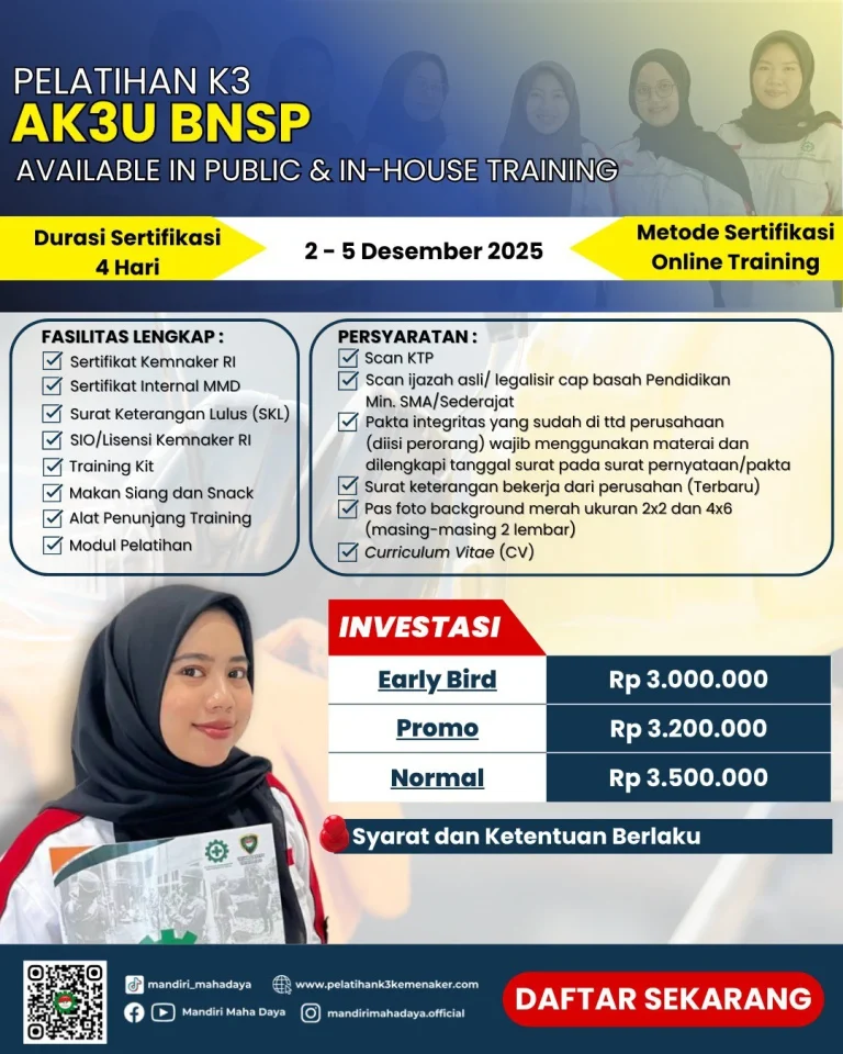 Ahli K3 Umum BNSP Desember