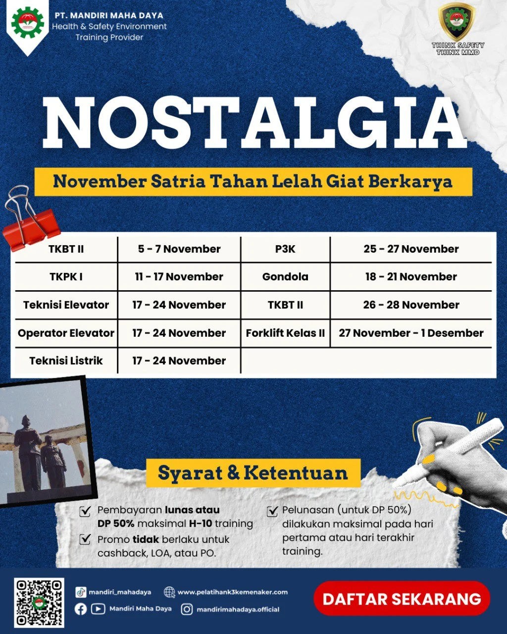 Jadwal Pelatihan K3 November 2025