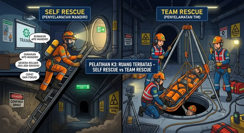 Self Rescue vs Team Rescue di Ruang Terbatas