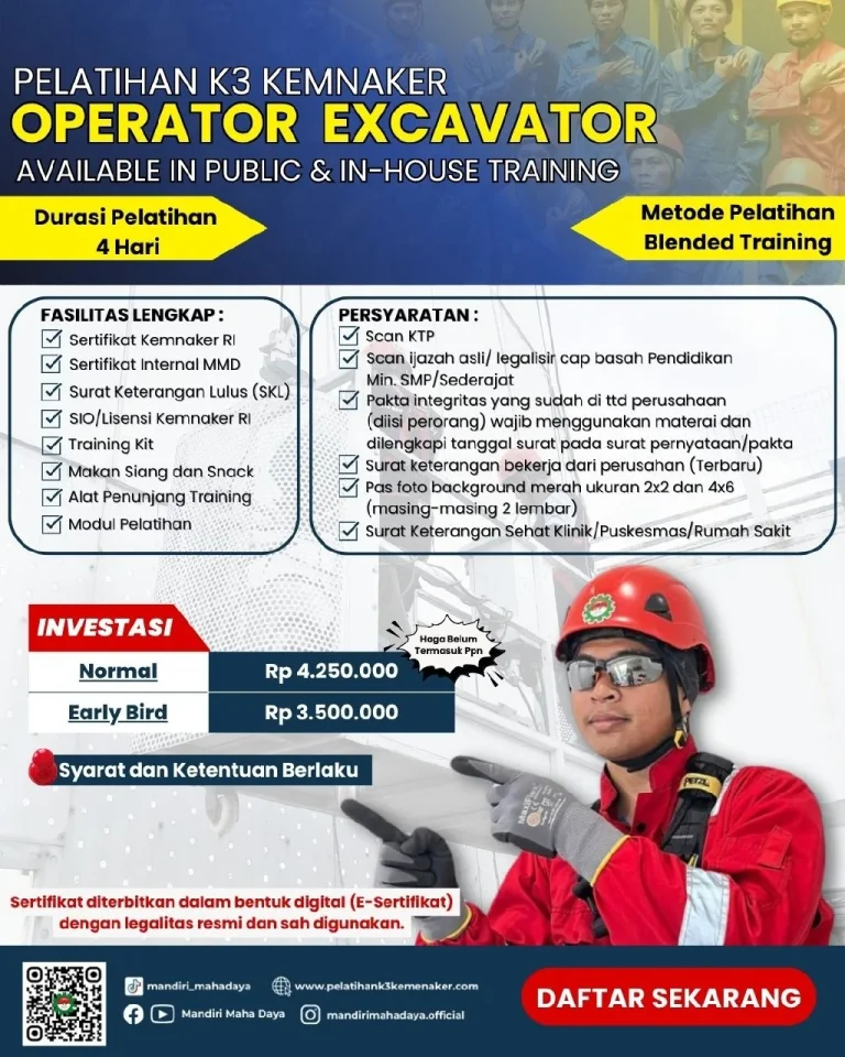 Pelatihan K3 Operator Excavator
