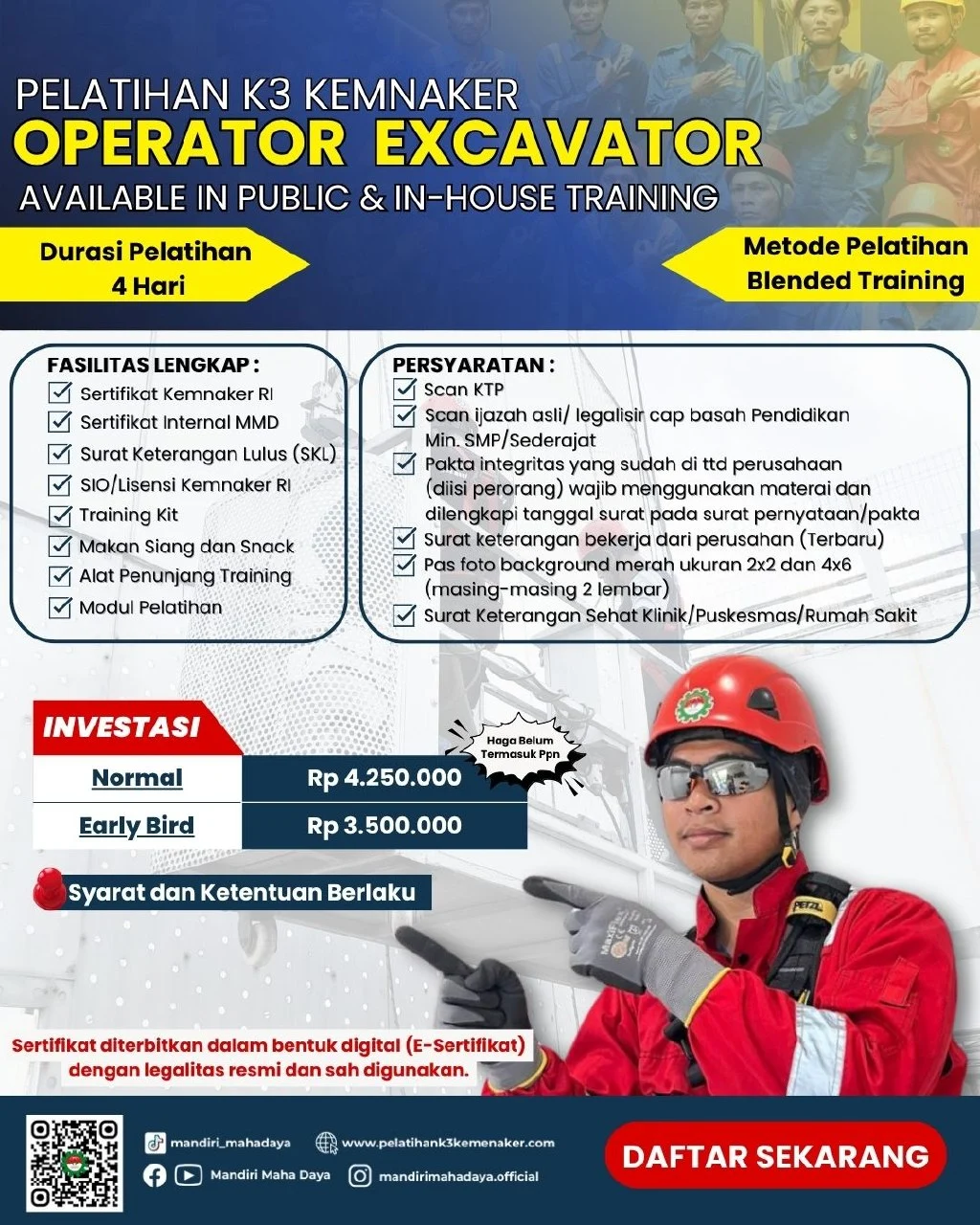 Pelatihan K3 Operator Excavator
