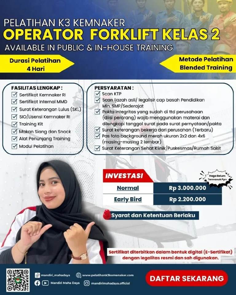 Pelatihan K3 Operator Forklift Kelas 2