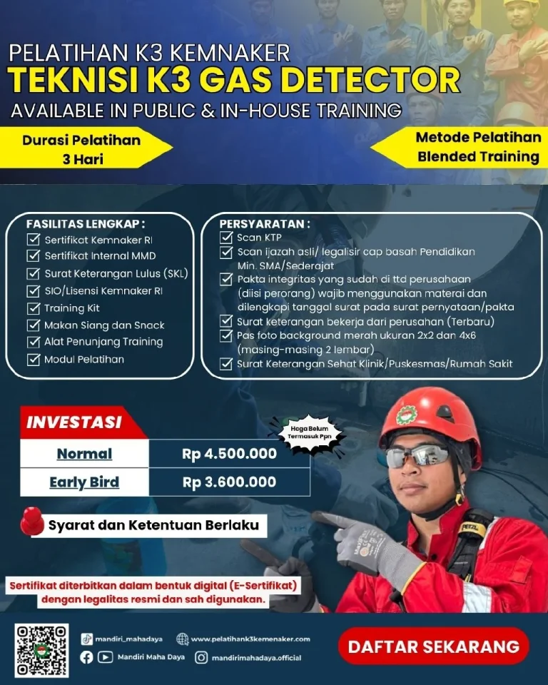 Pelatihan K3 Teknisi Gas Detector