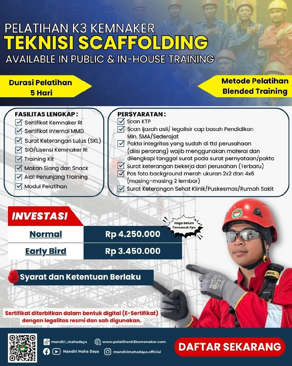 Pelatihan K3 Teknisi Scaffolding