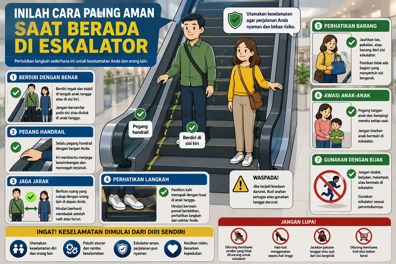 Inilah Cara Paling Aman Saat Berada di Eskalator