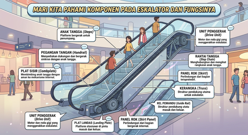 Komponen pada Eskalator