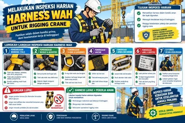 Melakukan Inspeksi Harian Harness WAH untuk Rigging Crane