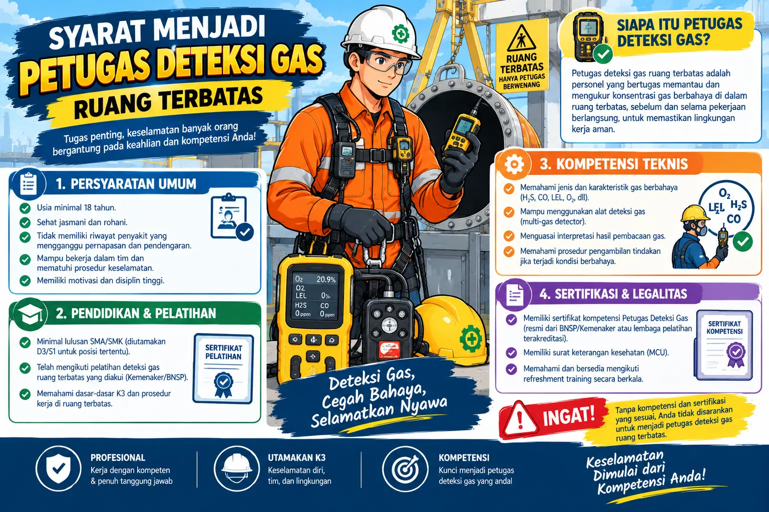 Petugas Deteksi Gas Ruang Terbatas